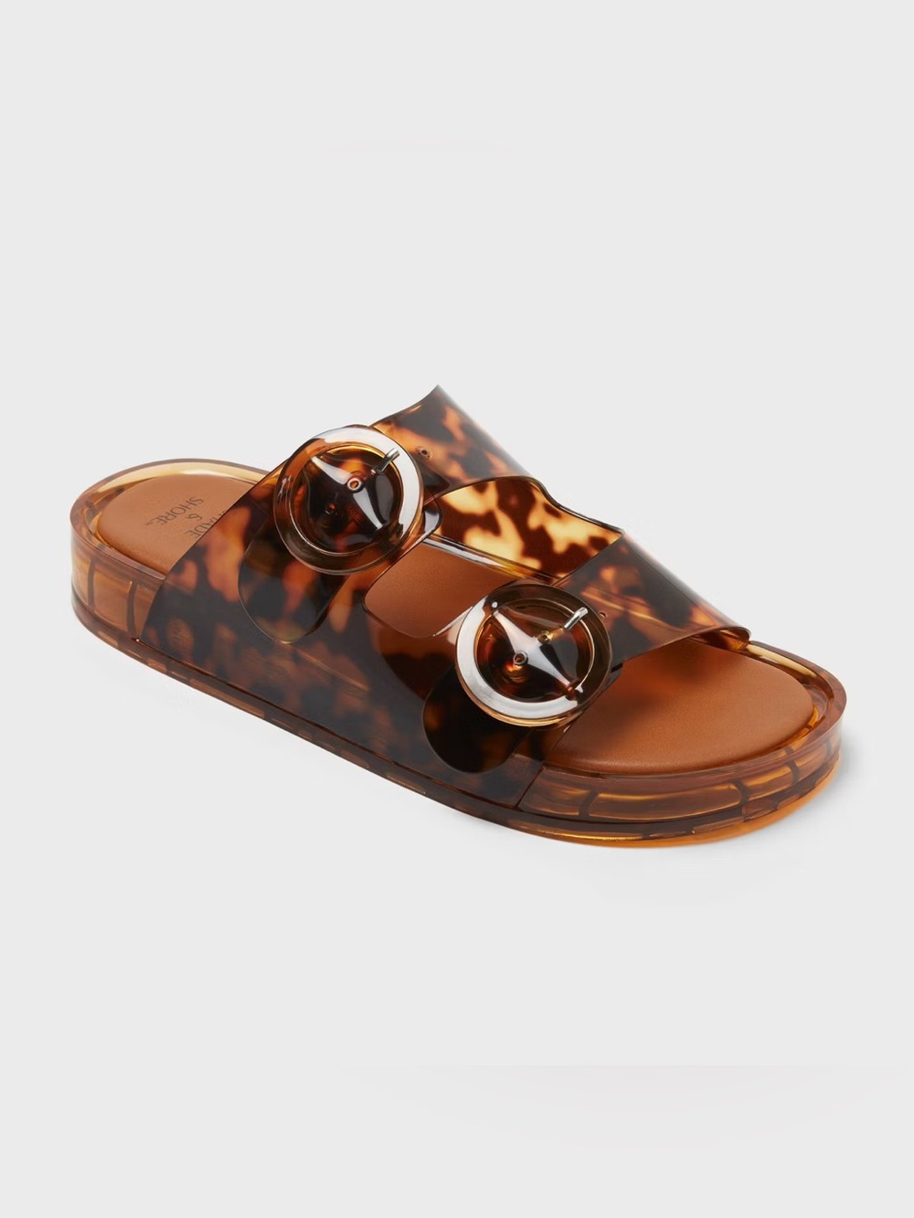 Shade & Shore Gemma Tortoiseshell Slide Sandals 8